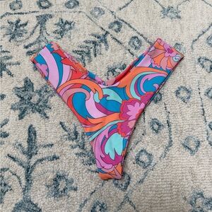Skatie Swirl Print Bikini Bottoms - Pink, Blue, Orange